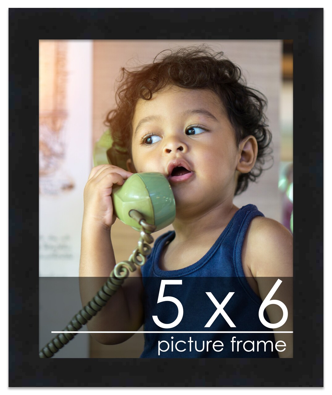 Photo Size Classic Modern Black Frame - UV Acrylic, Foam Board Backing, Hanging Hardware